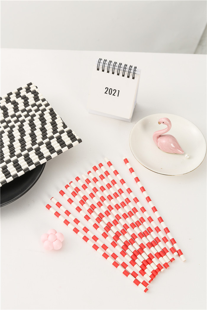 Striped paper straws